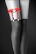 Картинка фото Гартер на ногу Bijoux Pour Toi - WITH HEART AND SPIKES Red, сексуальна підв'язка з сердечком інтим магазин Ейфорія