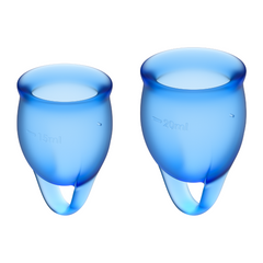 Менструальна чаша, набір з 2 шт Feel Confident, Satisfyer (Німеччина), синій