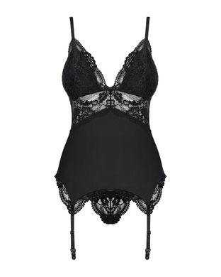 Obsessive 810-COR-1 corset & thong black L/XL