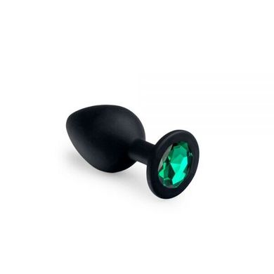 Анальная пробка Black Silicone Emerald размер: М CRYSTAL