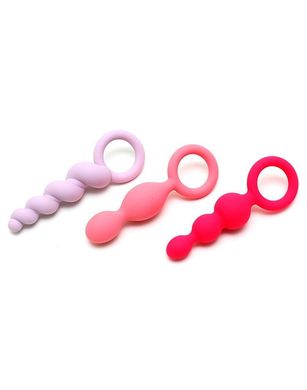Набор анальных игрушек Satisfyer Plugs colored (set of 3), Розовый/пурпурный/фиолетовый