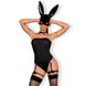 Картинка фото Еротичний костюм кролика Obsessive Bunny costume S/M, black, боді, чокер, гартери, панчохи, маска інтим магазин Ейфорія