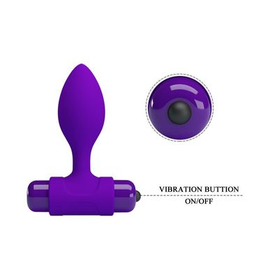 Силіконова вібропробка Pretty Love "Vibro but plag" BI-040077-1, Фіолетовий