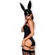 Картинка фото Еротичний костюм кролика Obsessive Bunny costume L/XL, black, боді, чокер, гартери, панчохи, маска інтим магазин Ейфорія