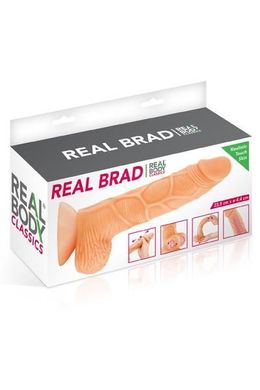 Фаллоимитатор с подвижной крайней плотью Real Body - Real Brad, Телесный