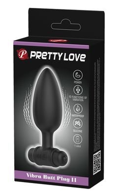 Анальний стимулятор з вібрацією Pretty Love Vibra Butt Plug II, BI-040107, Черный
