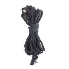 Бавовняна мотузка BDSM 8 метрів, 6 мм, черний колір
