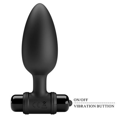 Анальний стимулятор з вібрацією Pretty Love Vibra Butt Plug II, BI-040107, Черный