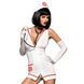 Картинка фото Еротичний костюм медсестри Obsessive Emergency dress S/M, white, сукня, стринги, рукавички, чепчик, інтим магазин Ейфорія