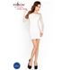 Картинка фото Бодістокінг Passion BS025 white, сукня-сітка, спущене плече, довгий рукав інтим магазин Ейфорія