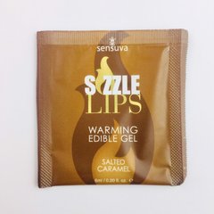 Пробник масажного гелю Sensuva - Sizzle Lips Salted Caramel (6 мл)