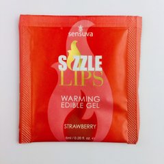 Пробник масажного гелю Sensuva - Sizzle Lips Strawberry (6 мл)