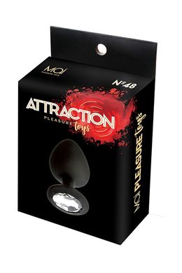 Анальная пробка с кристаллом MAI Attraction Toys №48 Black, длина 8,2см, диаметр 3,5см