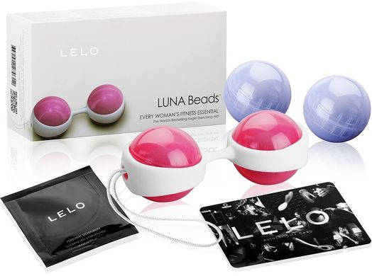 Вагинальные шарики Lelo Luna Beads Mini, Голубой, розовый