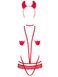 Картинка фото Еротичний костюм чортика зі стреп Obsessive Evilia teddy red L/XL, боді, чокер, накладки на соски, о інтим магазин Ейфорія