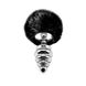 Картинка фото Металева анальна пробка Кролячий хвостик Alive Fluffy Twist Plug L Black, діаметр 3,8 см інтим магазин Ейфорія