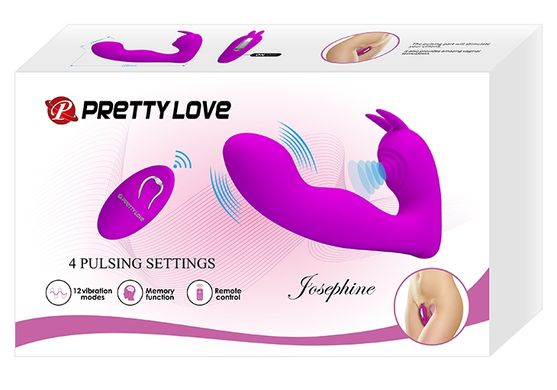 Мультифункциональный вибростимулятор на пульте управления Pretty Love Josephine Violet, BI-014843W, Фиолетовый
