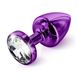 Анальна пробка Diogol ANNI round purple 35мм, з кристалом Swarovsky, Фиолетовый