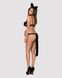 Картинка фото Еротичний костюм гепарду Obsessive Gepardina 3 pcs costume S/M, чорний, хутряне оздоблення, монокіні інтим магазин Ейфорія