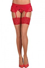 Панчохи Obsessive 853-STO-3 stockings red S / M, Красный; телесный