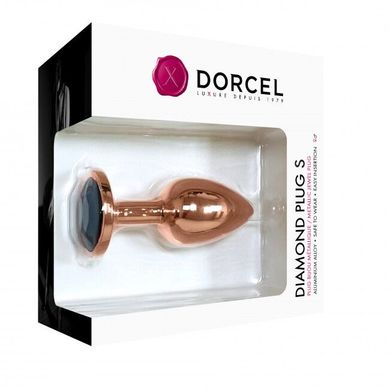 Металева анальна пробка із прикрасою у вигляді кристалу Dorcel - Diamond Plug Rose Gold S