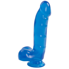 Фаллоимитатор Doc Johnson Jelly Jewels - Cock and Balls with Suction Cup - Blue, Синий