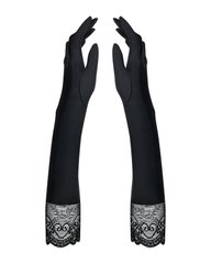 Високі рукавички з каменями та мереживом Obsessive Miamor gloves, black