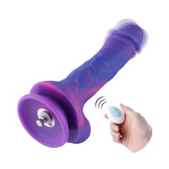 Фалоімітатор 8.2″ з вібрацією для секс-машин Hismith Purple Silicone Dildo with Vibe, KlicLok