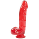 Картинка Фаллоимитатор Doc Johnson Jelly Jewels - Cock and Balls with Suction Cup - Red интим магазин Эйфория