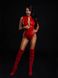 Картинка Комбидресс лакированный красный “Дерзкая Стелла” XS/S, молния на все тело интим магазин Эйфория