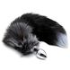 Картинка фото Металева анальна пробка Лисячий хвіст Alive Black And White Fox Tail M, діаметр 3,4 см інтим магазин Ейфорія