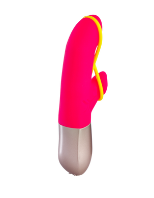 Мини-вибратор со стимуляцией клитора и силиконовой лентой Fun Factory AMORINO розовый