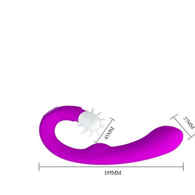 Перезаряджаючий вібратор з кліторальним стимулятором-ротатором Pretty Love "Magic Tongue" BI-040059, Фиолетовый