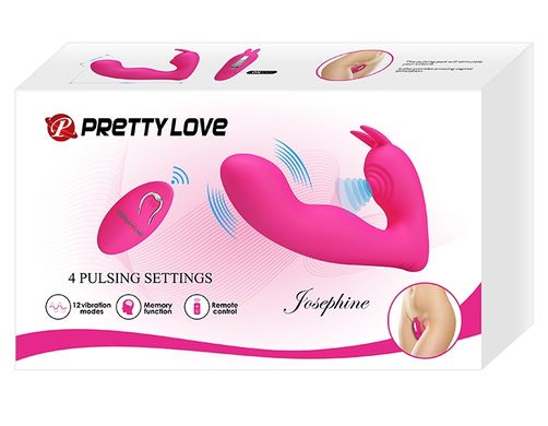 Мультифункціональний вібростимулятор на пульті управління Pretty Love Josephine Magenta, BI-014843W-1, Рожевий