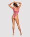 Картинка фото Сітчастий бодістокінг із поздовжніми вирізами Obsessive B121 teddy S/M/L, рожевий інтим магазин Ейфорія