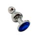 Картинка фото Металева анальна пробка Wooomy Lollypop Double Ball Metal Plug Blue L діаметр 3,5 см, довжина 10,5см інтим магазин Ейфорія