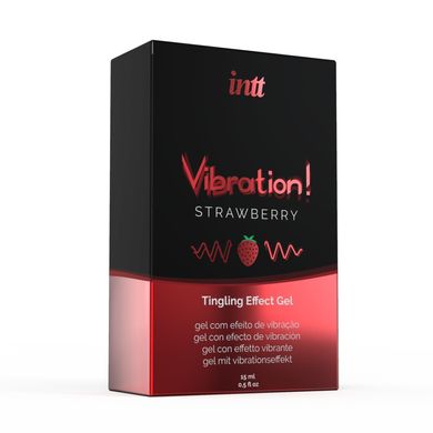 Рідкий вібратор Intt Vibration Strawberry (15 мл), густий гель, дуже смачний, діє до 30 хвилин