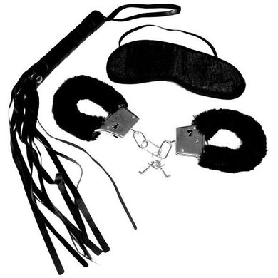 Набор для начинающих Sex and Mischief - Intro to S&M Kit Black (наручники, маска, флоггер), Черный