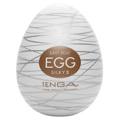 Мастурбатор-яйце Tenga Egg Silky II з рельєфом у вигляді павутини