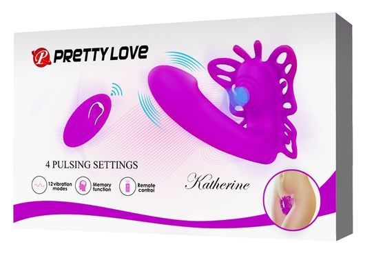 Мультифункціональний вібростимулятор на пульті управління Pretty Love Katherine Violet, BI - 014849W, Фиолетовый