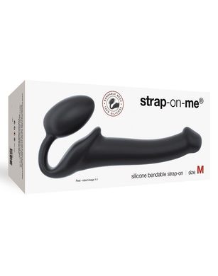 Безремінний страпон Strap-On-Me Black M, повністю регульований, діаметр 3,3 см