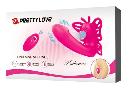Мультифункціональний вібростимулятор на пульті управління Pretty Love Katherine Magenta, BI-014849W-1, Рожевий