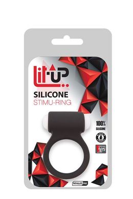 Эрекционное кольцо LIT-UP SILICONE STIMU RING 3, BLACK, Черный