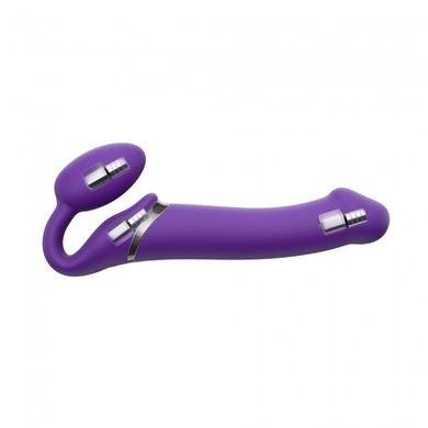 Безремінний страпон з вібрацією Strap-On-Me Vibrating Violet XL, діам. 4,5 см, пульт ДК, регульовани