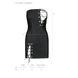 Картинка Мини-платье из экокожи Celine Chemise black L/XL — Passion: шнуровка, трусики в комплекте интим магазин Эйфория