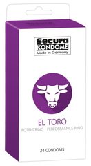 Прозрачные презервативы Secura El Toro с прочным кольцом, 24 шт.