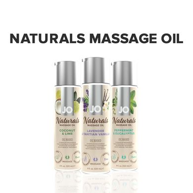 Масажна олія System JO - Naturals Massage Oil - Lavender & Vanilla з натуральними ефірними оліями (1