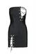 Картинка фото Мінісукня з екошкіри Passion Celine Chemise 4XL/5XL black, шнурівка, трусики в комплекті інтим магазин Ейфорія