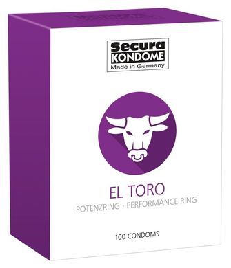 Прозрачные презервативы Secura El Toro с прочным кольцом, 100 шт.