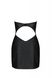 Картинка Мини-платье из экокожи CELINE CHEMISE black 6XL/7XL — Passion: шнуровка, трусики в комплекте интим магазин Эйфория